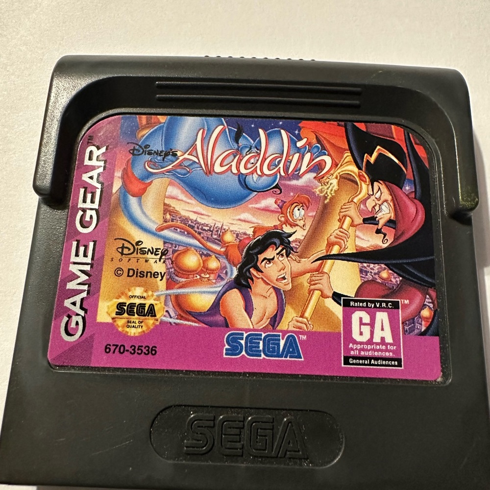 Sega Game Gear Disney Aladdin Game Cartridge